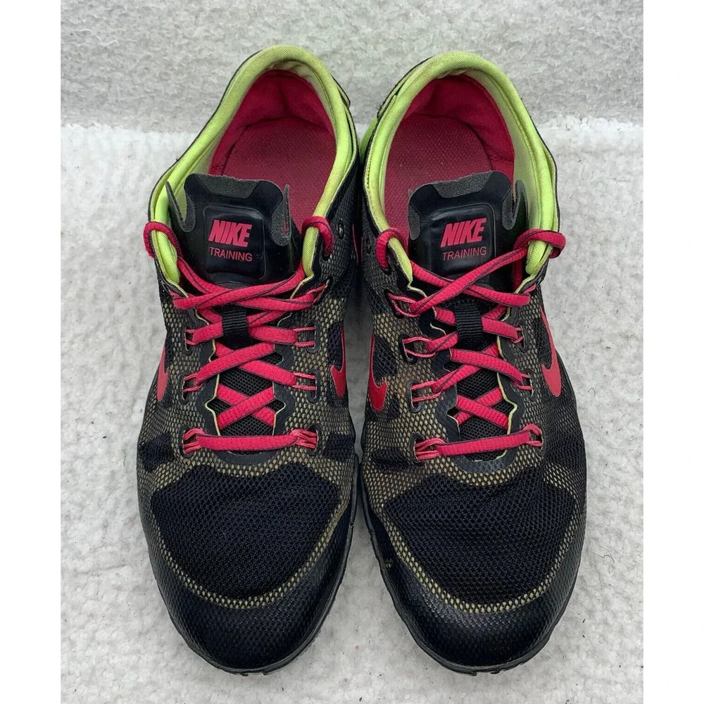 Nike Free Bionic Running Shoes Womens 7.5 Black Pink Green Lightweight 599269063